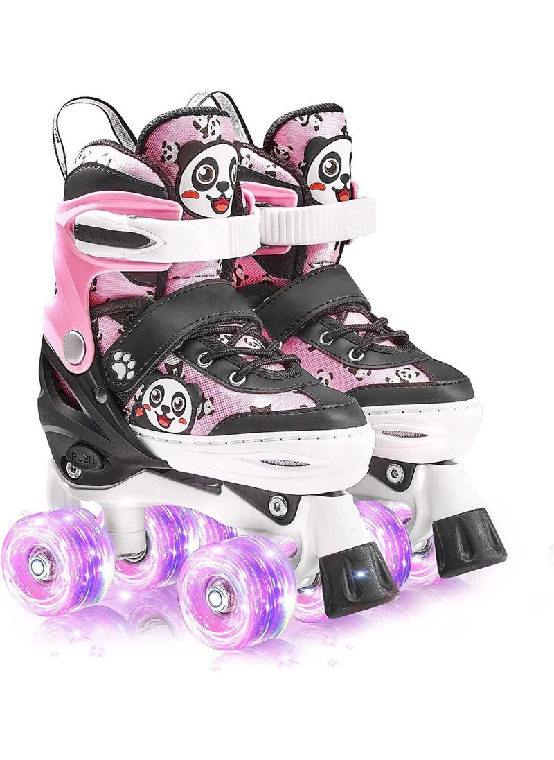 LIMOS - Double Row Skating Shoes Panda Design with Lighting Wheel for Beginner - Image 1