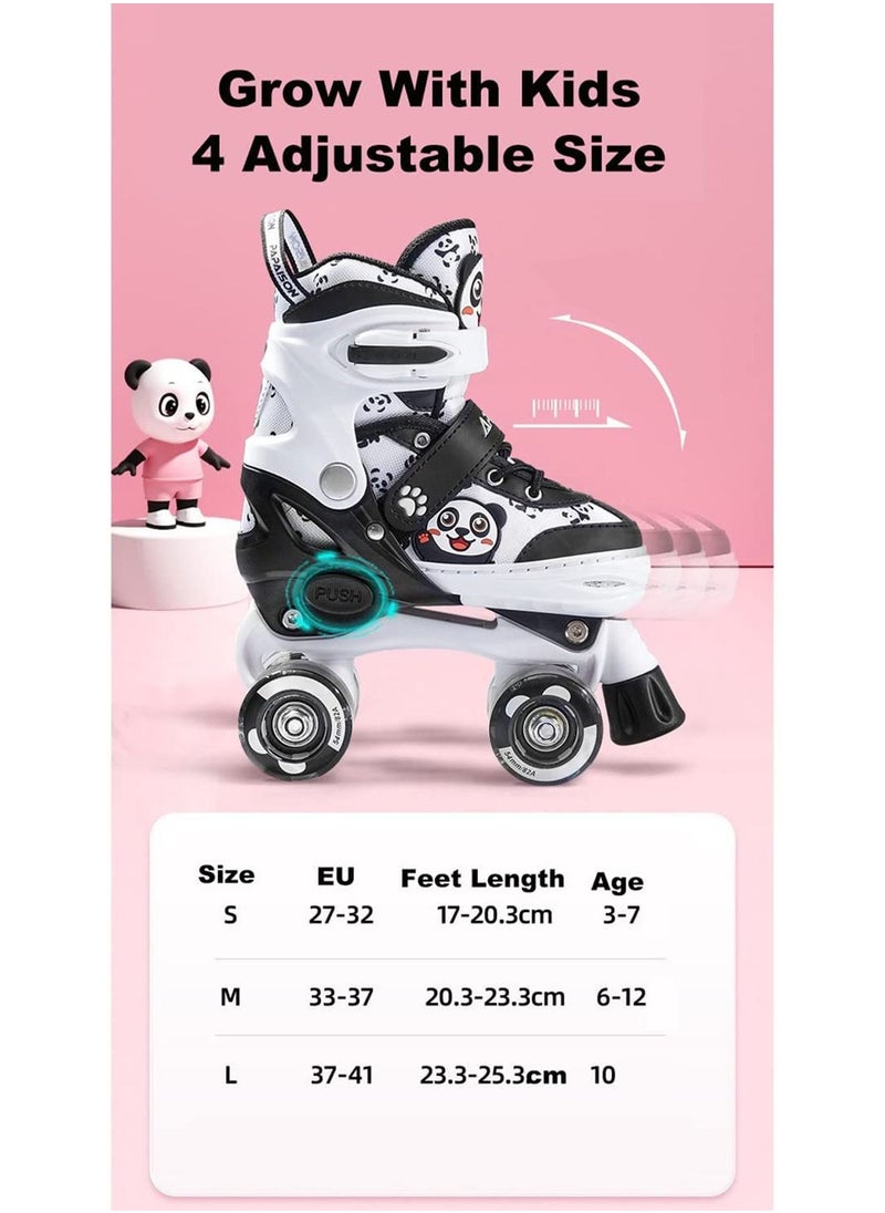 LIMOS - Double Row Skating Shoes Panda Design with Lighting Wheel for Beginner - Image 1