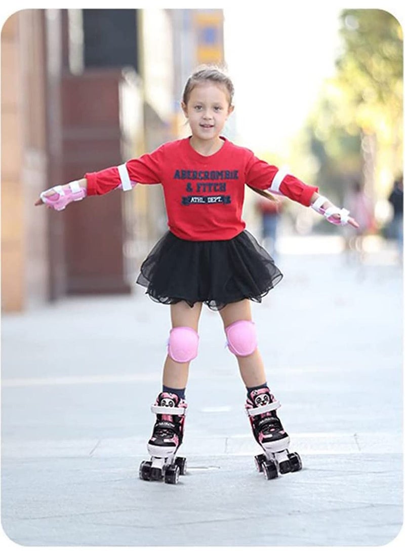 LIMOS - Double Row Skating Shoes Panda Design with Lighting Wheel for Beginner - Image 1