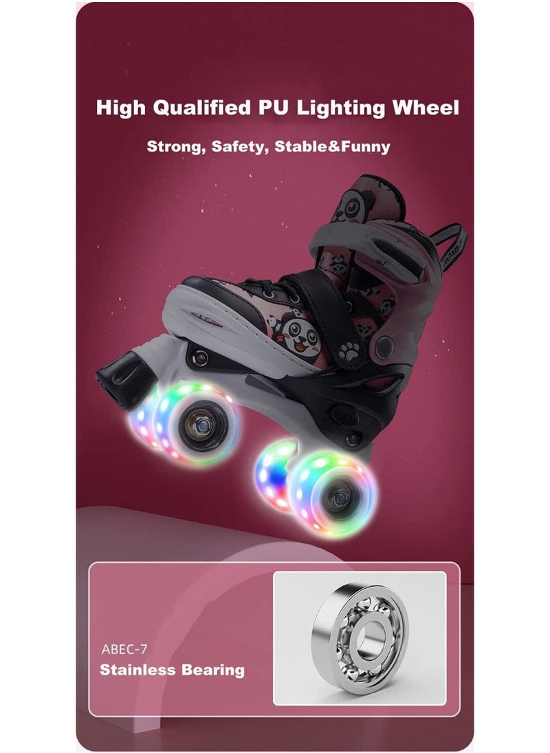 LIMOS - Double Row Skating Shoes Panda Design with Lighting Wheel for Beginner - Image 1
