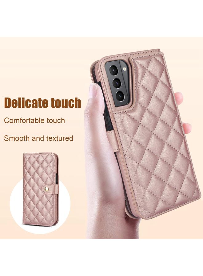 S-TOP Case For Samsung Galaxy S22 5G Crossbody Multifunction Rhombic Leather Phone Case - Image 3