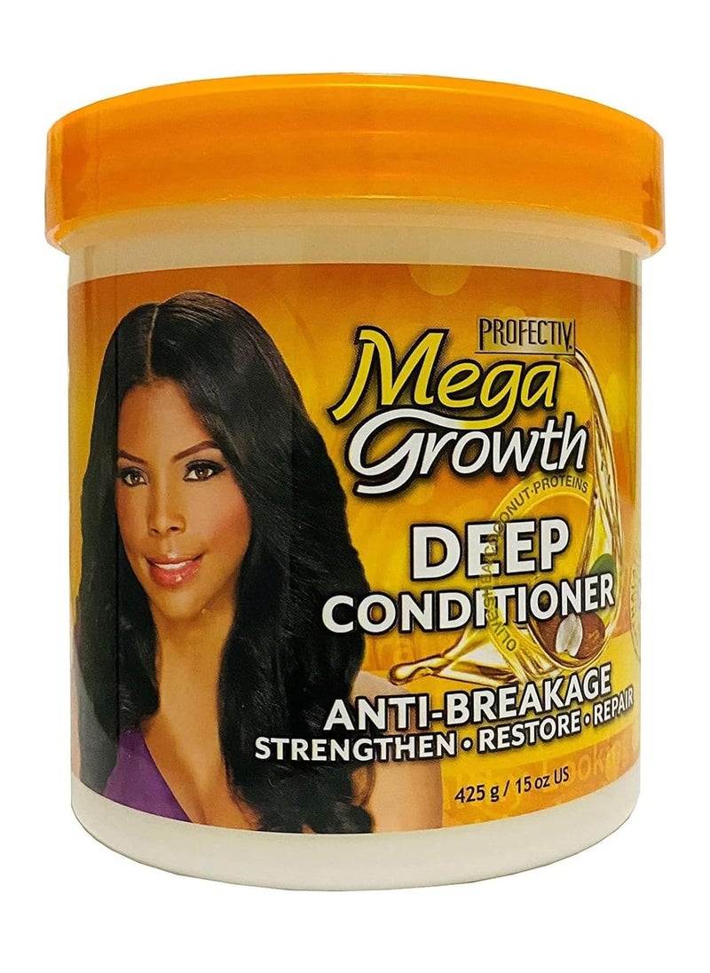 Profectiv Mega Growth Anti-Breakage Strengthening Deep Conditioner - Hydrating Hair Mask, Restores & Repairs Damaged Fragile Hair, Revitalizes, Renews, Protects From Damage, Restores Softness & Shine, 15 oz. 