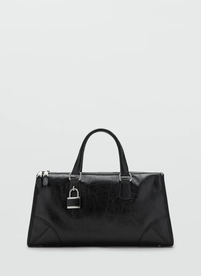 MANGO Shiny handbag with handles