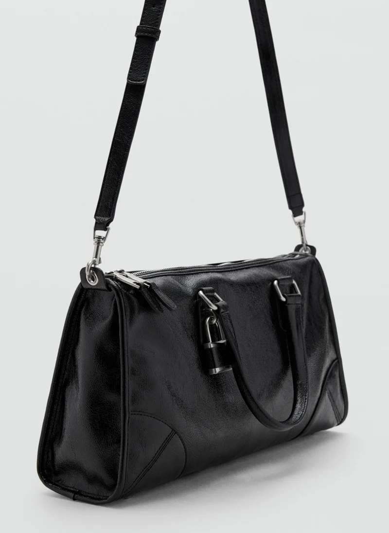 MANGO Shiny handbag with handles