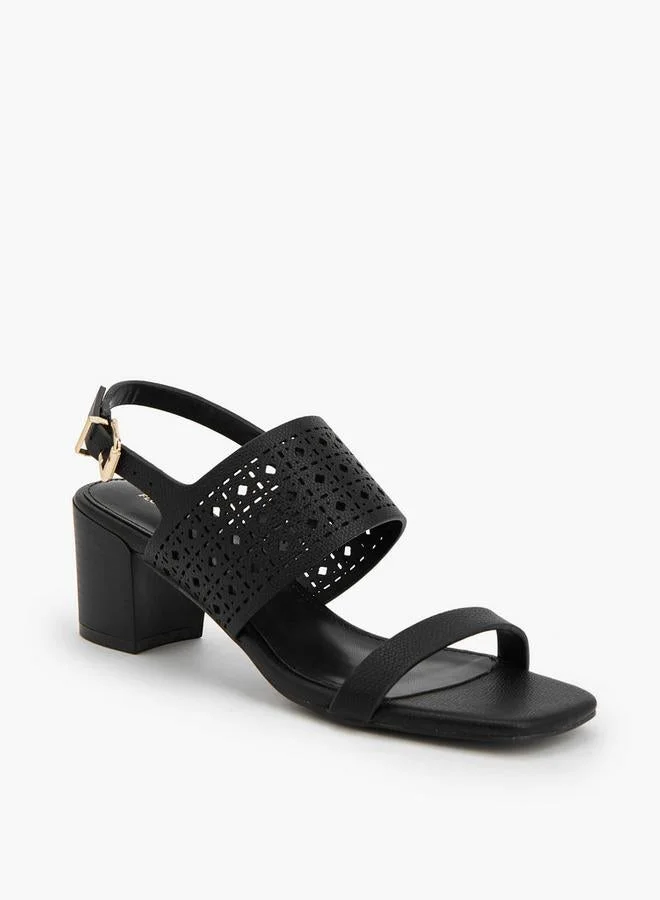 Flora Bella Women Cutwork Block Heel Sandals