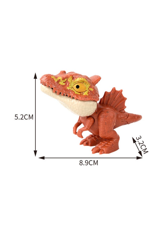 Finger-biting Dinosaur Toy Joint Movable Mini Dinosaur Creative Jurassic Tyrannosaurus Rex Decorative Ornaments-Color:Spinosaurus —brown - Image 1
