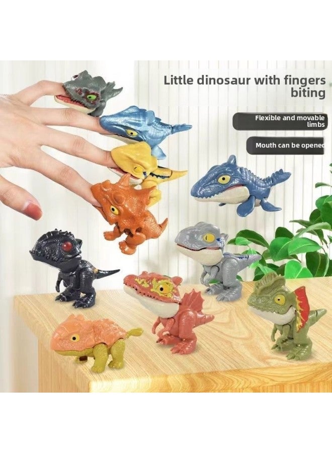 Finger-biting Dinosaur Toy Joint Movable Mini Dinosaur Creative Jurassic Tyrannosaurus Rex Decorative Ornaments-Color:Spinosaurus —brown - Image 3