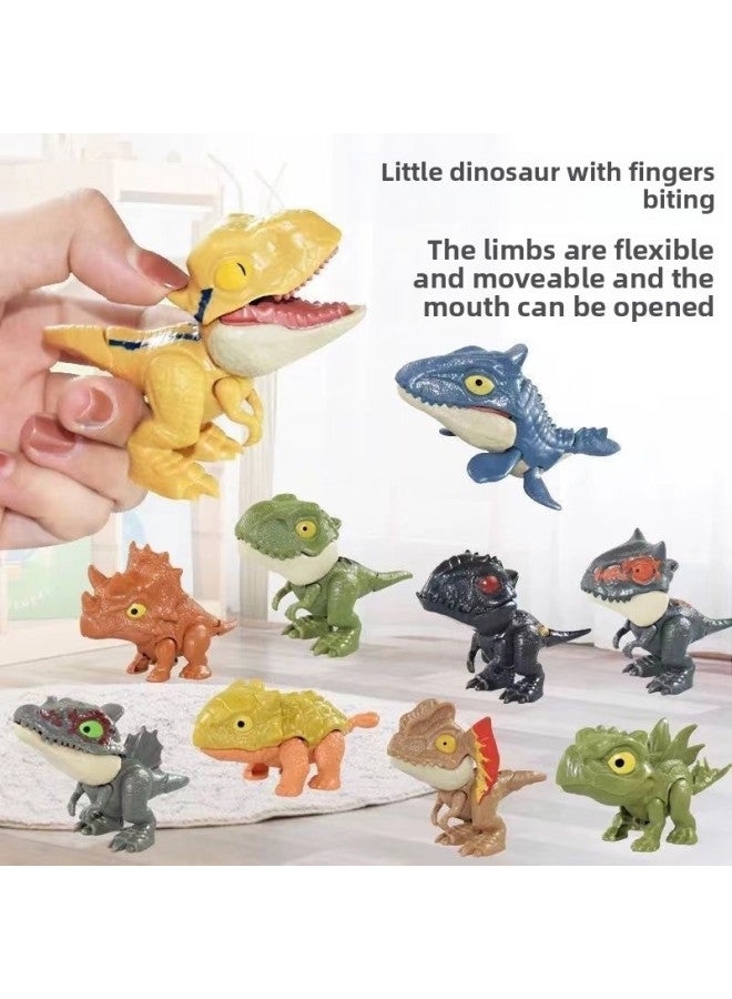 Finger-biting Dinosaur Toy Joint Movable Mini Dinosaur Creative Jurassic Tyrannosaurus Rex Decorative Ornaments-Color:Spinosaurus —brown - Image 5