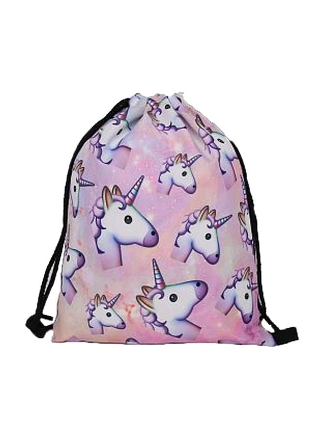 NIBEMINENT Horse Printed Sack Pack Pink/White - Image 1