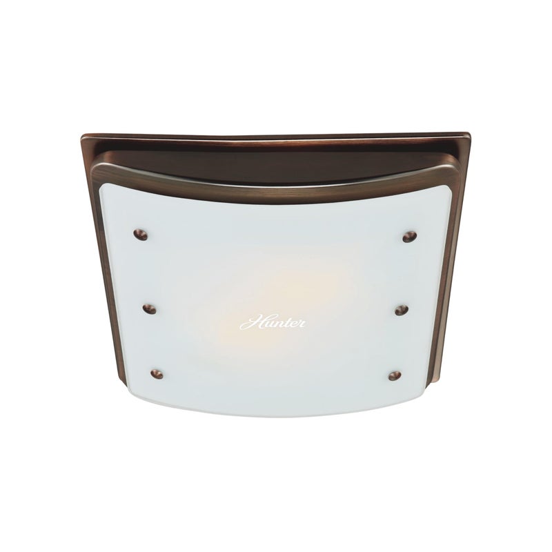 Hunter Ellipse 100 CFM Ceiling Exhaust Bath Fan with Light and Night Light - Imperial Bronze - Image 1