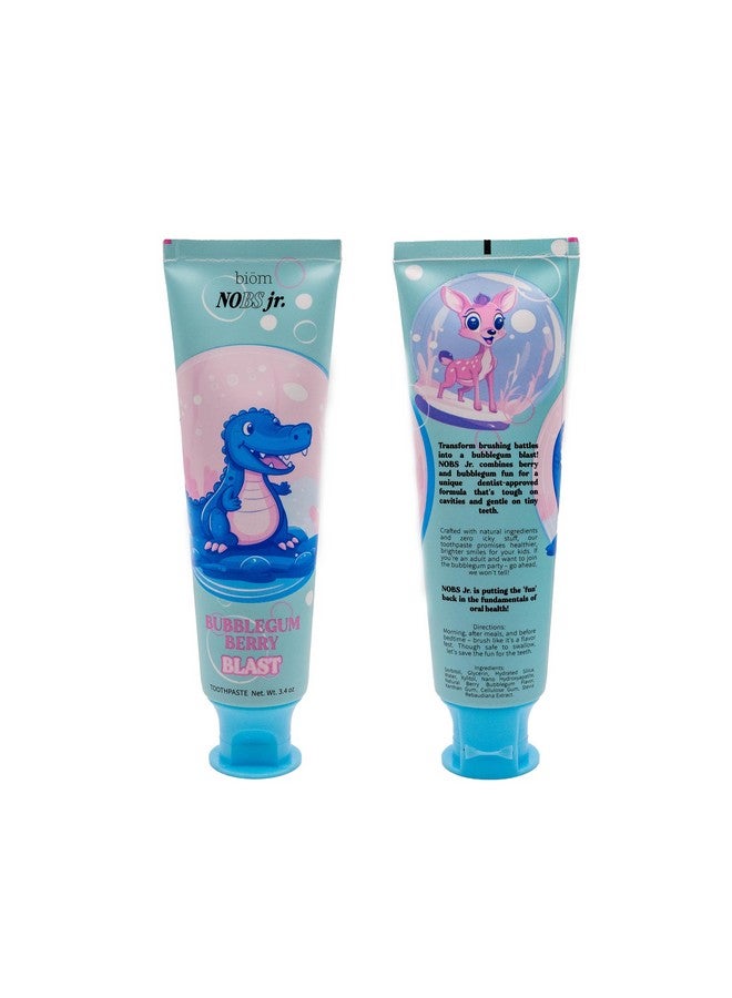 Biöm Nobs Jr. Kids Nano Hydroxyapatite Toothpaste - Fluoride Free, Sls-Free, Remineralizing - Dentist Formulated - Bubblegum Berry - Made In The Usa - Image 1