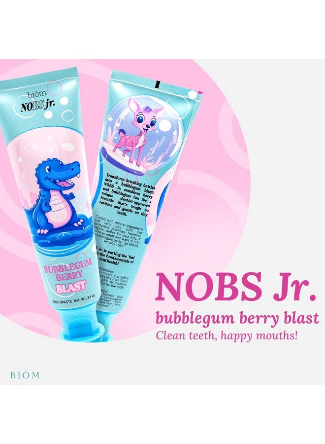 Biöm Nobs Jr. Kids Nano Hydroxyapatite Toothpaste - Fluoride Free, Sls-Free, Remineralizing - Dentist Formulated - Bubblegum Berry - Made In The Usa - Image 4