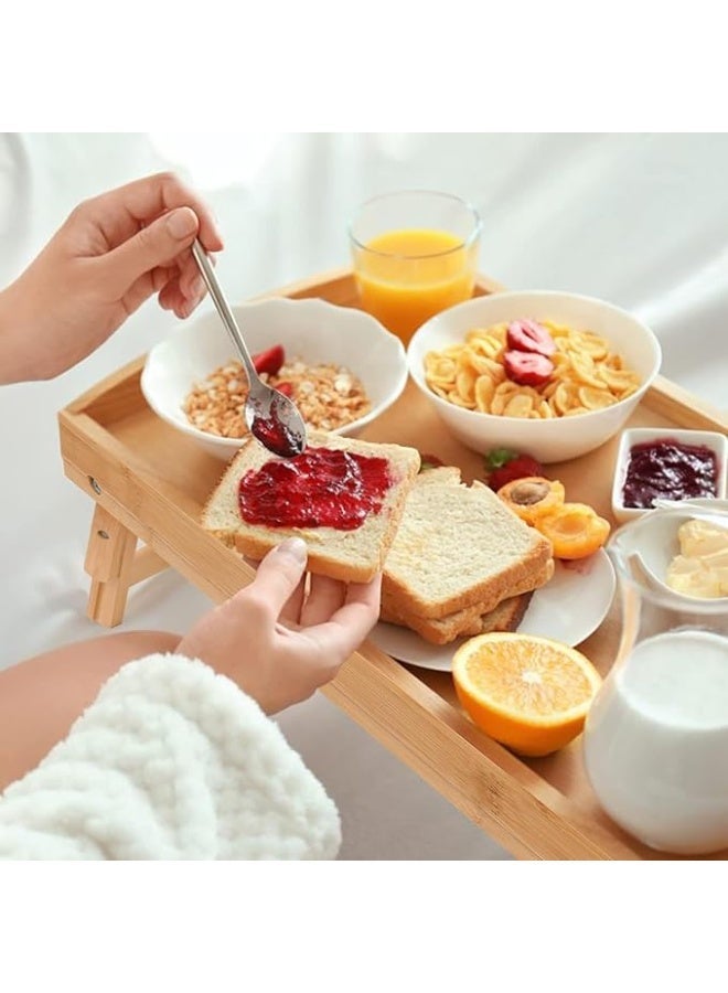 Foldable Wooden Breakfast Table with Handle – 30 × 60 cm - Image 3