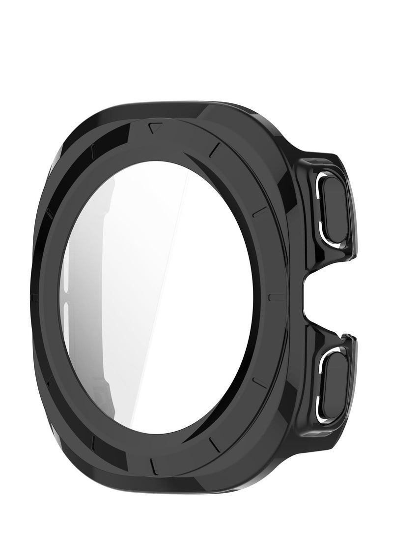 Case for Samsung Galaxy Watch Ultra 47mm Hard PC Case + Screen Protector Protective Cover Full Coverage Shockproof (Black) - Image 3