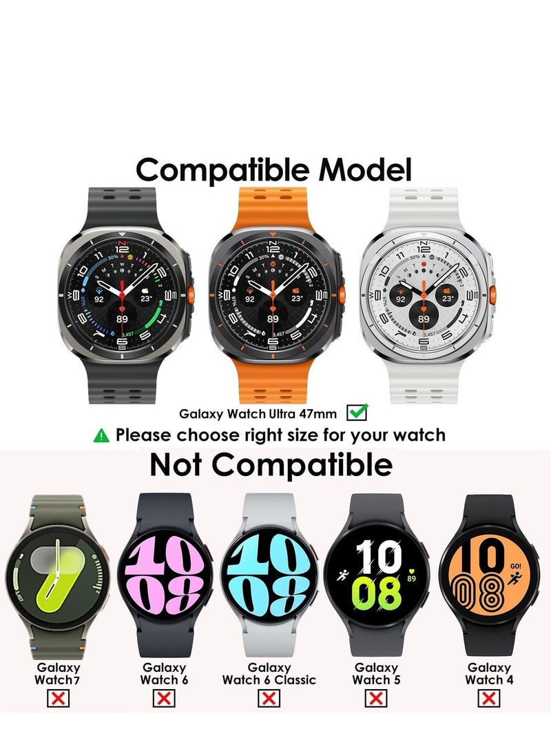 Generic - Case for Samsung Galaxy Watch Ultra 47mm Hard PC Case + Screen Protector Protective Cover Full Coverage Shockproof (Black) - Image 1