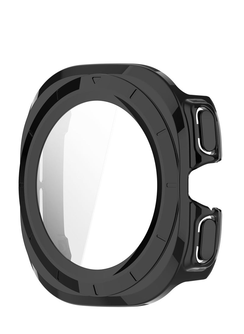 Generic - Case for Samsung Galaxy Watch Ultra 47mm Hard PC Case + Screen Protector Protective Cover Full Coverage Shockproof (Black) - Image 1