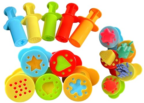 MAGIKON 5Piece Dough Clay Tool Set Dough Extruders for Home Classroom or Group Play Kids Art Gift - Image 1