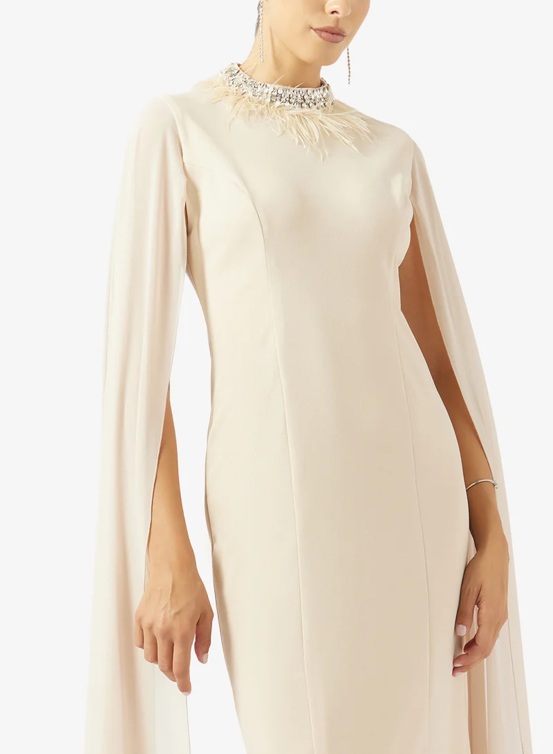 Akadia Fashion  Cape Effect Evening Dress for Women | Best Price UAE
