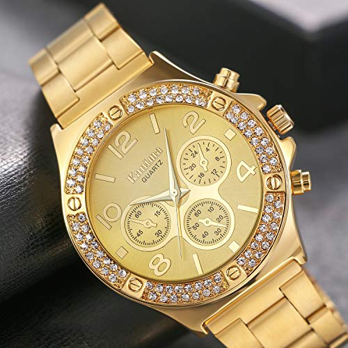Lancardo Gold Hip-Hop Watch for Men [Upgraded] Japan Quartz 30M Waterproof Dress Casual Watch - Image 4