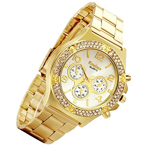 Lancardo Gold Hip-Hop Watch for Men [Upgraded] Japan Quartz 30M Waterproof Dress Casual Watch - Image 1