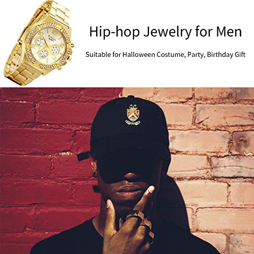 Lancardo Gold Hip-Hop Watch for Men [Upgraded] Japan Quartz 30M Waterproof Dress Casual Watch - Image 3