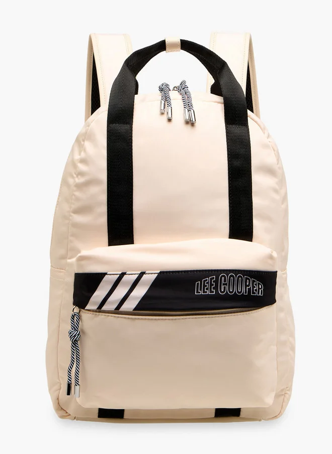 Lee Cooper Colourblock Backpack with Adjustable Shoulder Straps and Zip Closure - 13x30x40 cm
