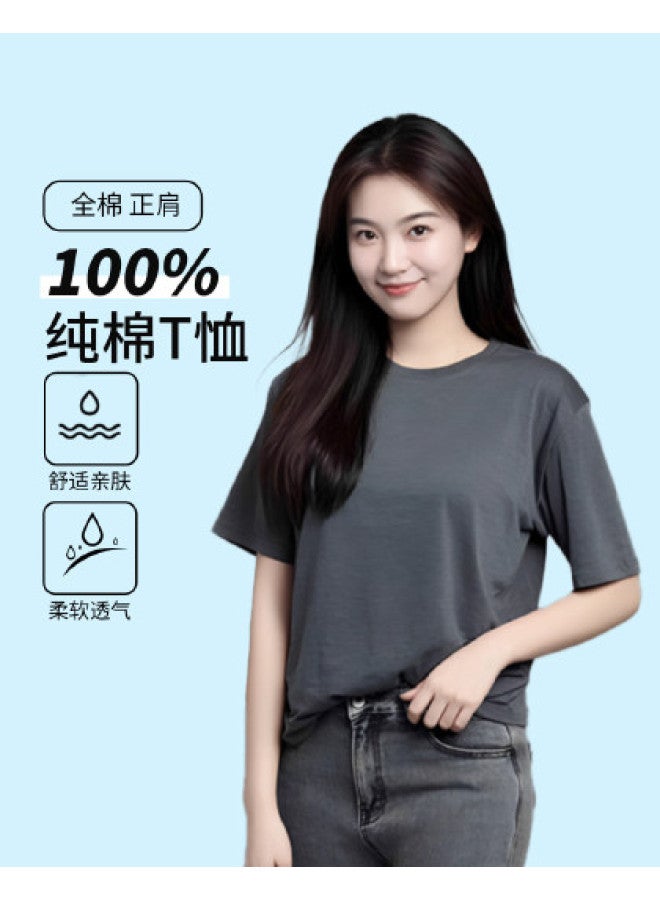 Goso Summer Skin-Friendly Women'S T-Shirt, Solid Color Versatile Top, Round Neck Short Sleeve Tee For Women - Image 1