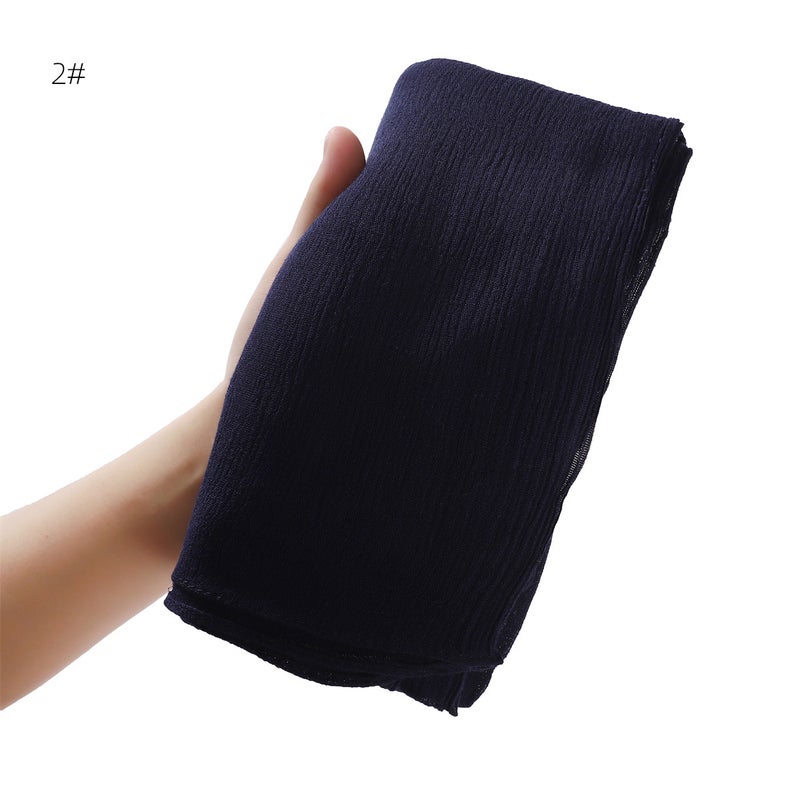 100% Rayon Solid Color Crinkle Scarf 4# - Image 3