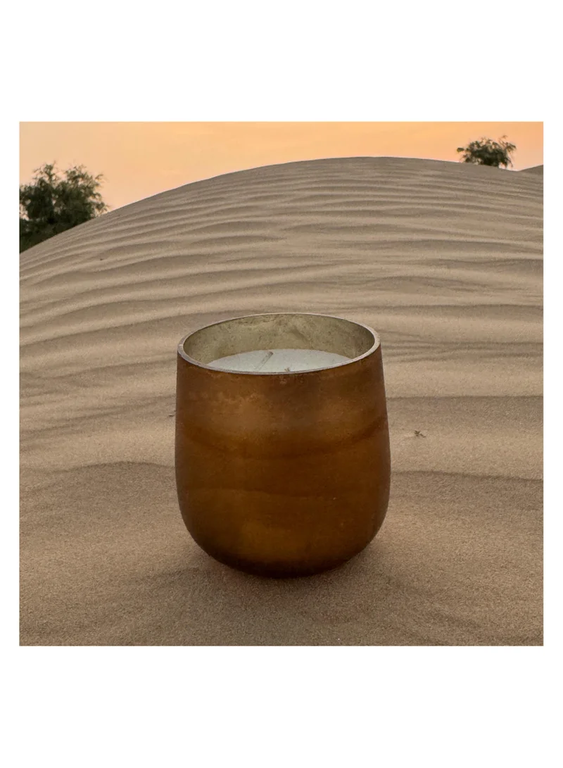 Tohfa Luxe Tohfa Luxe Desert Bloom Candle – Hand-Poured Soy Wax | Warm Amber &amp; Soft Floral Fragrance | 9 × 8 cm | Home Décor or Gifting