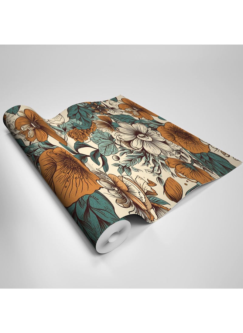 general PVC Vintage Plant Waterproof Self-Adhesive Multi-Purpose Wall Sticker Kitchen And Living Room Self-Adhesive Wallpaper Waterproof And Moisture-Proof - Image 1