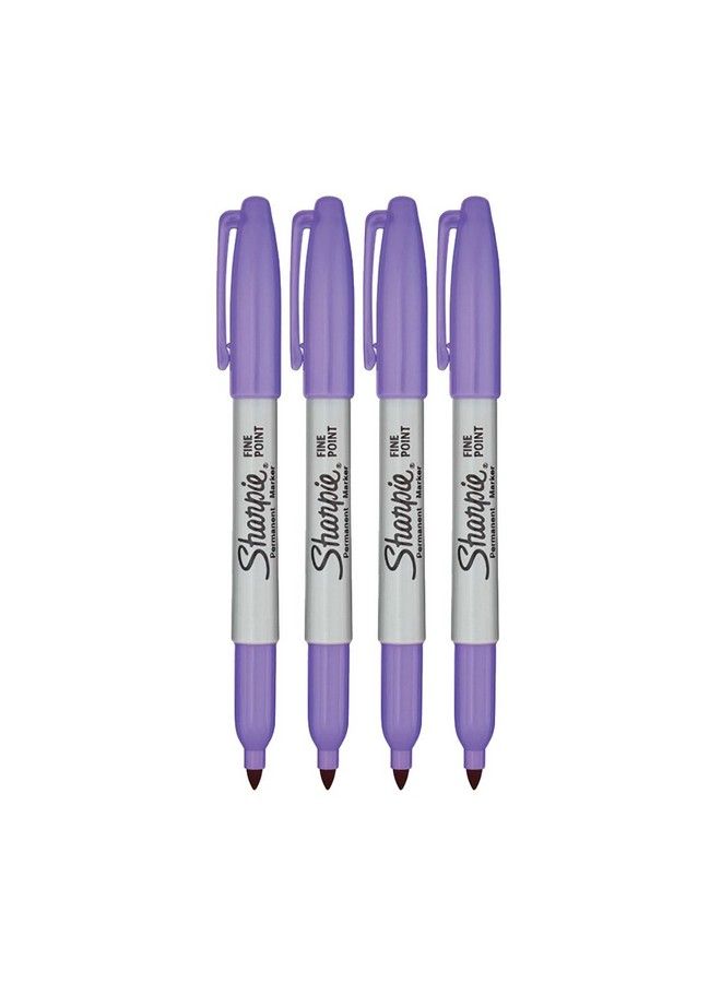 Sharpie Permanent Markers Fine Point Lilac Ink Pack Of 4  - Image 1
