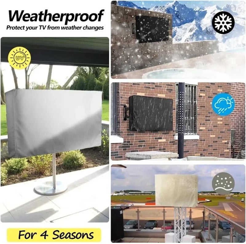 Outdoor Television Cover Outdoor Weatherproof TV Cover 32" 40" 46" 50" Protect TV Screen for Garden Patio Black For Led, Lcd, Oled Tvs(40-42 inch) - Image 3