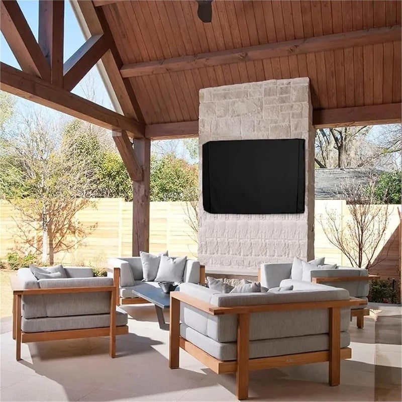 Outdoor Television Cover Outdoor Weatherproof TV Cover 32" 40" 46" 50" Protect TV Screen for Garden Patio Black For Led, Lcd, Oled Tvs(40-42 inch) - Image 4