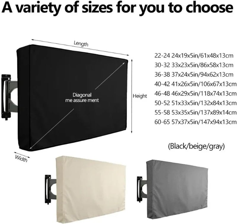 Outdoor Television Cover Outdoor Weatherproof TV Cover 32" 40" 46" 50" Protect TV Screen for Garden Patio Black For Led, Lcd, Oled Tvs(40-42 inch) - Image 2
