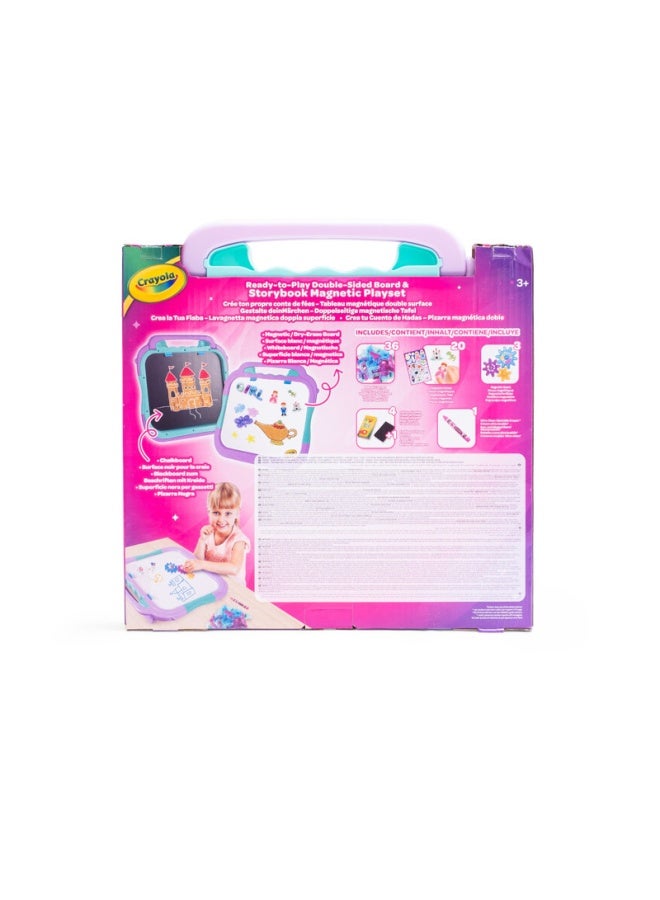 Crayola اصنع قصتك الخيالية الخاصة مع لوح ذو سطحين: جانب مغناطيسي أبيض وجانب طباشيري أسود، نشاط إبداعي وهدية للأطفال من عمر 3 سنوات فما فوق - Image 3