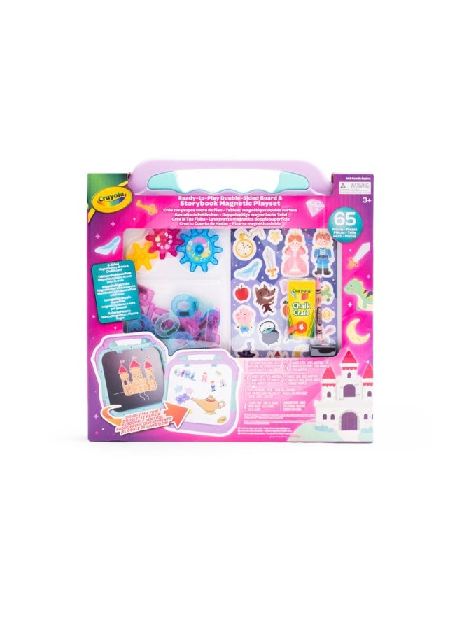 Crayola اصنع قصتك الخيالية الخاصة مع لوح ذو سطحين: جانب مغناطيسي أبيض وجانب طباشيري أسود، نشاط إبداعي وهدية للأطفال من عمر 3 سنوات فما فوق - Image 2