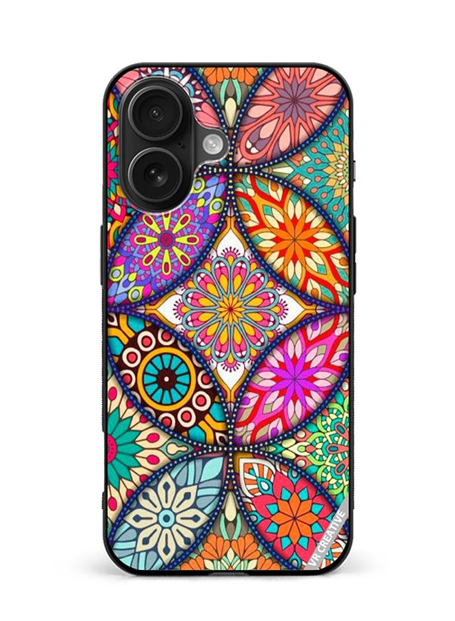 VR CREATIVE Protective Case Cover For Apple iPhone 16 Mandala Design Multicolour