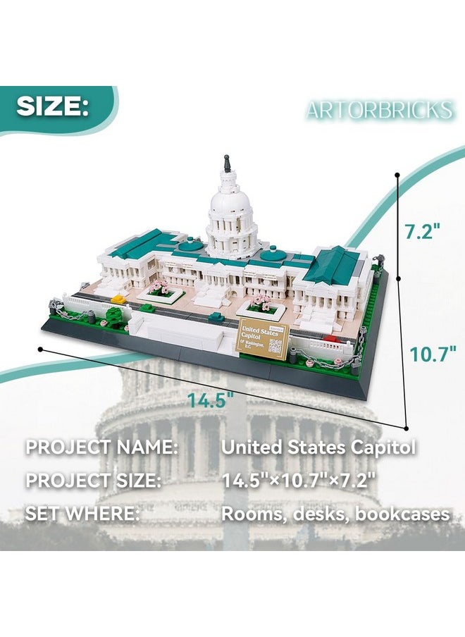 ARTORBRICKS ArtorBricks Architectural United States Capitol Building Collection Building Set Model Kit and Gift for Adults (1074 Pieces)  - Image 2