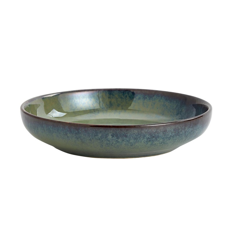 Swuut Transmutation Glaze Serving Pasta Bowl,10 inch Ceramic Wide Salad Bowls,50 Ounce Large Big Fruit Bowl for Kitchen, Microwave Oven Dishwasher Safe (Green) - Image 1