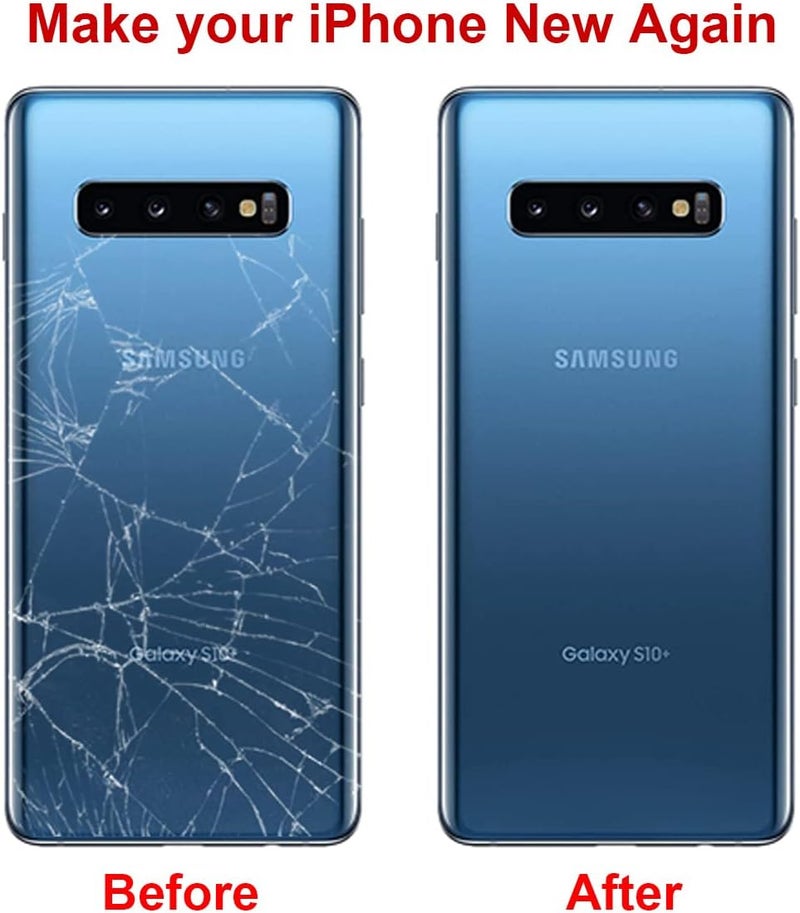 Perzework استبدال زجاج الخلفي لجهاز سامسونج جالاكسي S10+ بلس مع مجموعة أدوات الإصلاح ومواد لاصقة مثبتة مسبقًا (أزرق بريزم) - Image 4