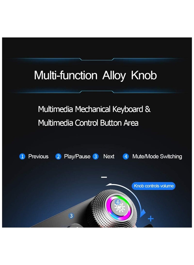 AULA F2088 Classic Mechanical Keyboard with Black Switches,White Light LED Backlit Gaming Keyboard,Removable Wrist Rest,USB Wired Computer Keyboard for PC,Laptop - Image 3