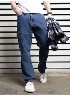 HIGH STAR Men’s Straight Fit Indigo Jeans – Trendy and Comfortable  - Image 1