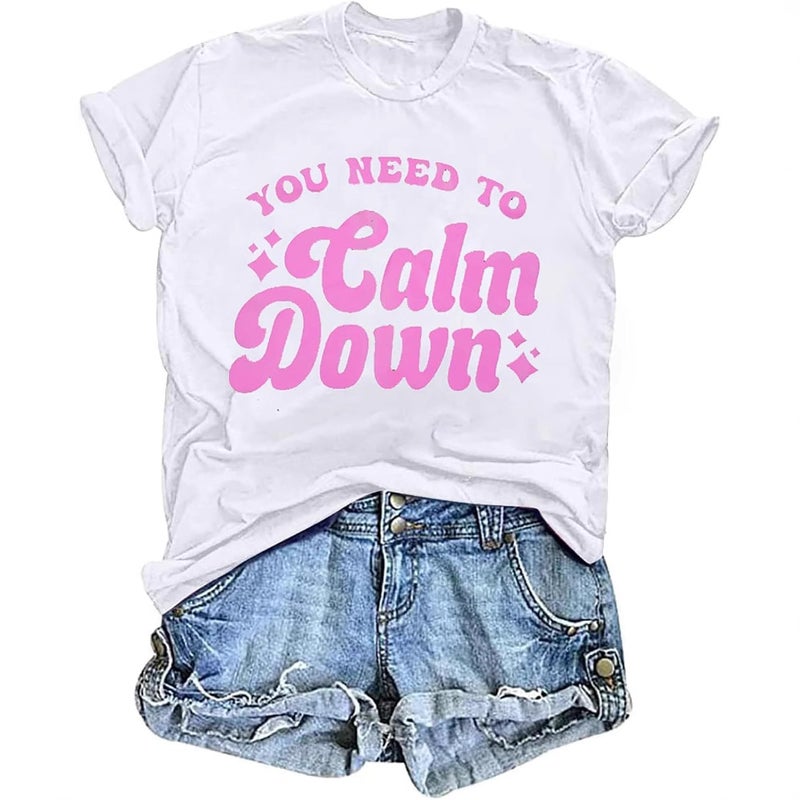 Explosions Material Comfortable Round Neck Short Sleeve Size Complete English Pattern You Need - Image 5