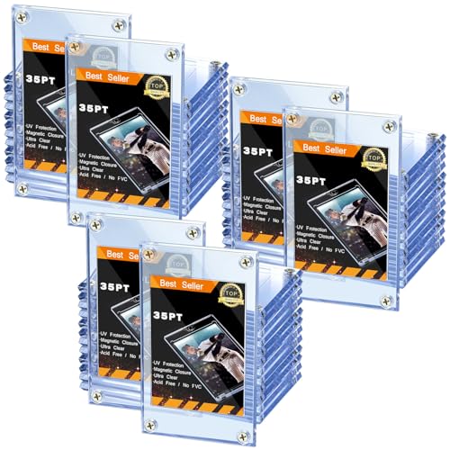 Jetec 20 Pieces Trading Card Protector Baseball Screw Card Holder 35 Pt Acrylic Clear Display Protector for Baseball Football Sports Trading Game Storage and Display - Image 1