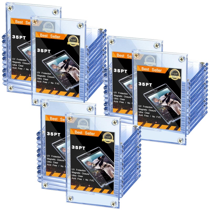Jetec 20 Pieces Trading Card Protector Baseball Screw Card Holder 35 Pt Acrylic Clear Display Protector for Baseball Football Sports Trading Game Storage and Display - Image 2