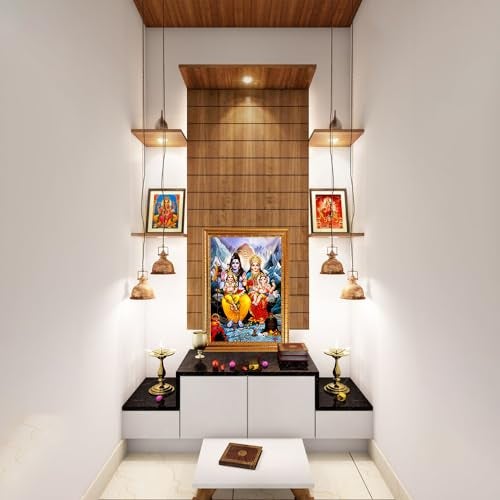 Frame Cart Lord Shiv Parivar Photo Frame for Home and Office Decor | Divine Hindu Deity Wall Art for Living Room, Bedroom, or Office Wall Decorations (Design 02, 12x18 Inches) - Image 3