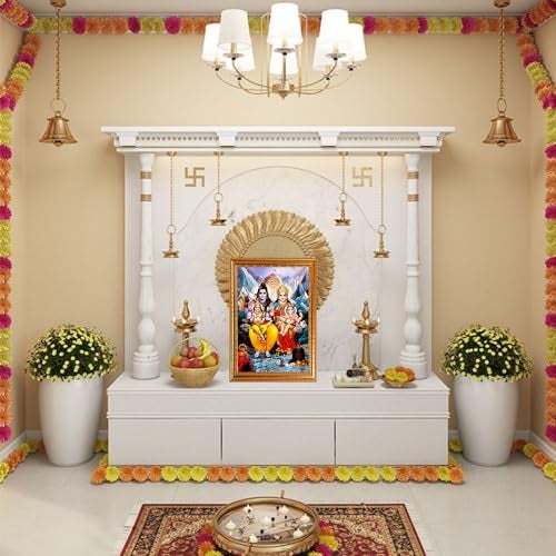 Frame Cart Lord Shiv Parivar Photo Frame for Home and Office Decor | Divine Hindu Deity Wall Art for Living Room, Bedroom, or Office Wall Decorations (Design 02, 12x18 Inches) - Image 4