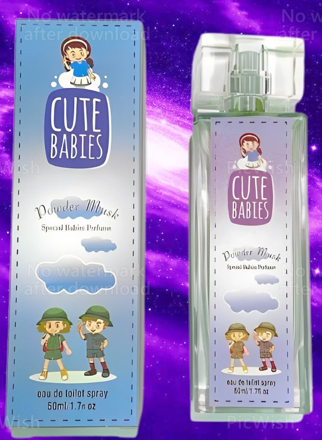 Cute 4 Pieces Babies Powder Musk Perfume 50ml EDT - Image 2