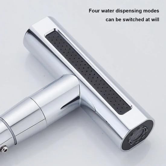 HEVASNEK Kitchen Faucet Hot Cold Mixer Tap Shower Sprayer 4in1 Kitchen Faucet Waterfall Stream 360 Degree Rotating Basin Sink Faucet Pull Out Mountain Rotatable Swivel Kitchen Tap - Image 2