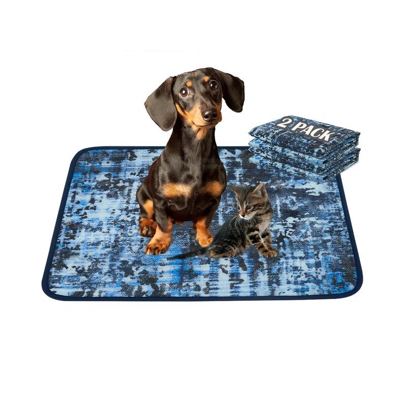 Qeils Washable Pee Pads for Dogs 2 Pack Reusable Puppy Pads 18x24 Super Absorbent Leakproof Dog Training Pads NonSlip Potty Pads for Floor CrateCouch Whelping Pads Litter Mat Puppy Supplies